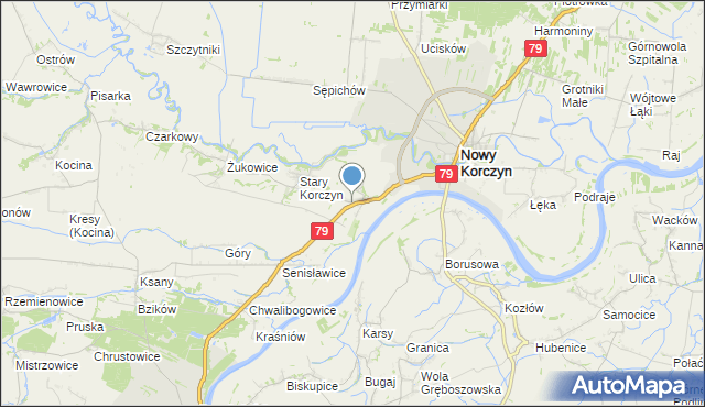 mapa Winiary Dolne, Winiary Dolne na mapie Targeo